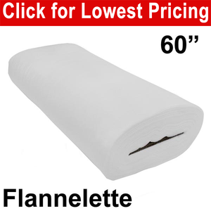 White Cotton Flannelette 60" wide 30 Meter Roll