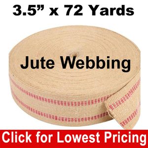 Jute Webbing-  3.5" x 72 Yards (Red Striping)