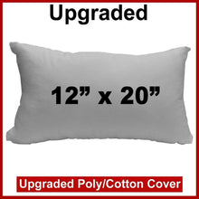 Load image into Gallery viewer, Pillow Form 12" x 20" (Polyester Fill) - Premium Fabric Cover