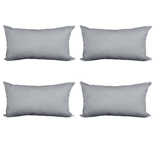 Decorative Pillow Form 12" x 18" (Polyester Fill) - Light Grey Premium Cover