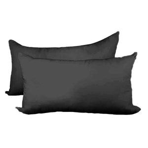 Decorative Pillow Form 12" x 24" (Polyester Fill) - Black Premium Cover