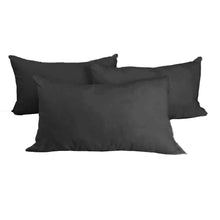 Load image into Gallery viewer, Decorative Pillow Form 12&quot; x 24&quot; (Polyester Fill) - Black Premium Cover