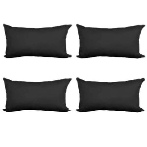 Decorative Pillow Form 12" x 18" (Polyester Fill) - Black Premium Cover