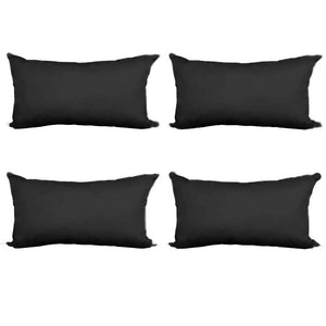 Decorative Pillow Form 12" x 24" (Polyester Fill) - Black Premium Cover