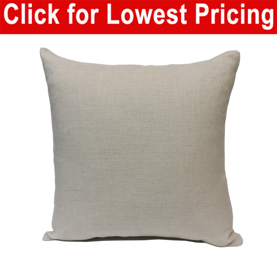 Blank Sublimation Linen Look Pillow Cover 18 x 18 with zipper