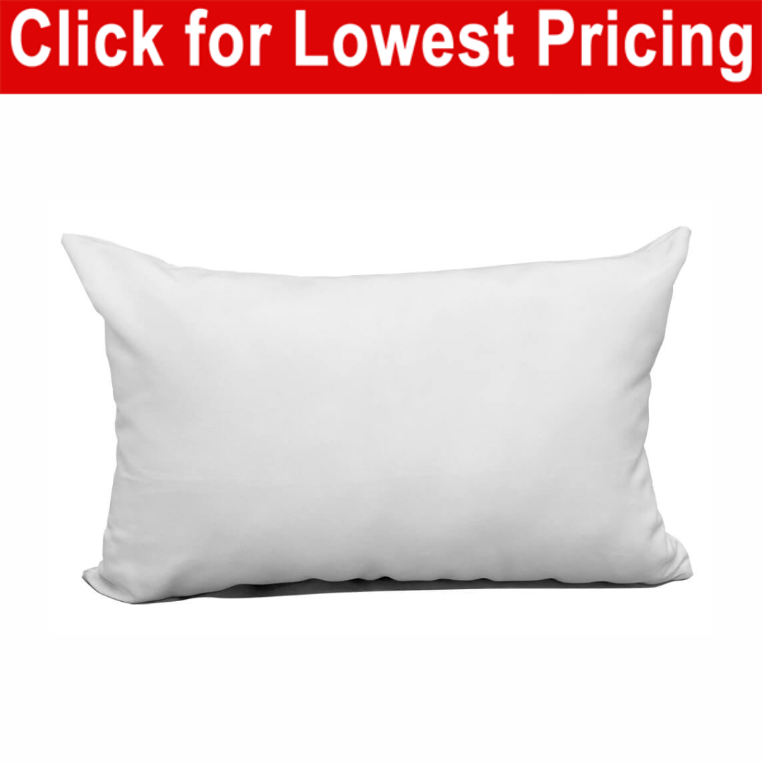 Blank Sublimation White Polyester Pillow Cover 12 x 18 with zipper