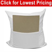 Load image into Gallery viewer, Blank Sublimation White Polyester Pocket Pillow Cover - 16” x 16” with 14&quot; wide zipper