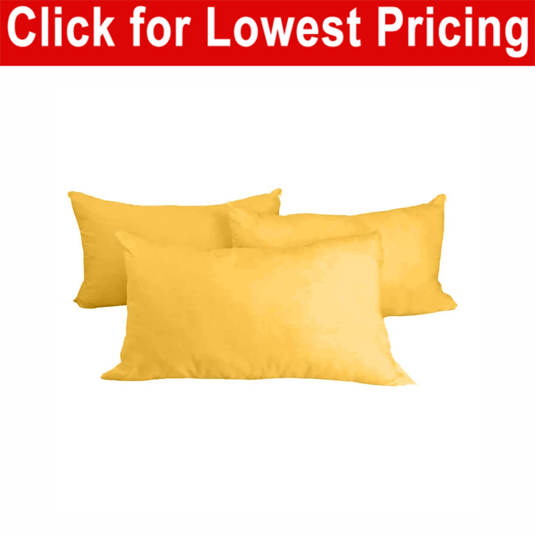 Decorative Pillow Form 12 x 20 Polyester Fill Gold Premium Cover nussotex