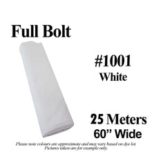 Load image into Gallery viewer, #1001 White Broadcloth (60&quot; Wide x 25 Meters)