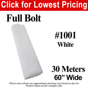 #1001 White Broadcloth Full Bolt (60" Wide x 30 Meters)