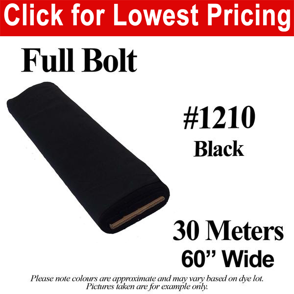 #1210 Black Broadcloth Full Bolt (60