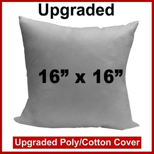 Pillow Form 16" x 16" (Polyester Fill) - Premium Fabric Cover