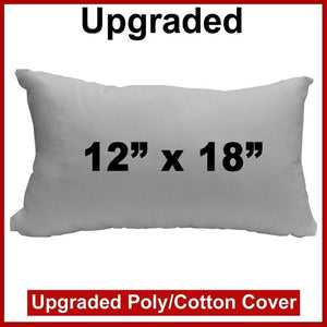 Pillow Form 12" x 18" (Polyester Fill) - Premium Fabric Cover