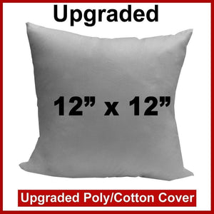 Pillow Form 12" x 12" (Polyester Fill) - Premium Fabric Cover