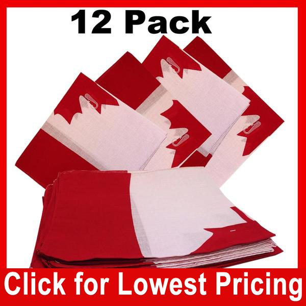 Bandanas - 100% Cotton - Canadian Flag Designs - 12 Pack