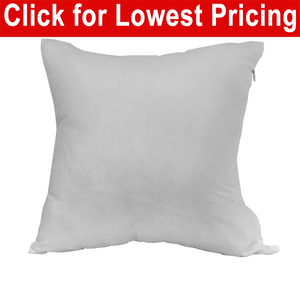Blank Sublimation White Polyester Pillow Cover - 16” x 16” with 14" wide zipper