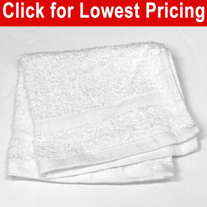 Dz. White Face Cloths Face Towels 12" x 12" - 1 lb/dz - Nusso.com