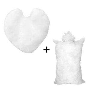 Microfiber Pillow Shell / Cover - 16" Heart Shaped for printing and sublimation + 1 LB Stuffing