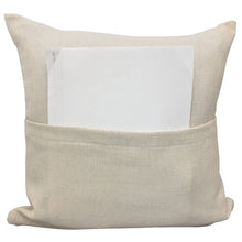 Load image into Gallery viewer, Blank Sublimation Linen-Look Pocket Pillow Cover - 16” x 16” with 14&quot; wide zipper