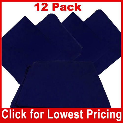 Navy Blue Bandana - 100% Cotton - Solid Color - 12 Pack