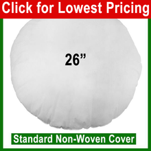 Load image into Gallery viewer, Round Pillow Form 26&quot; Round (Polyester Fill) (Individually Bagged &amp; Compressed)