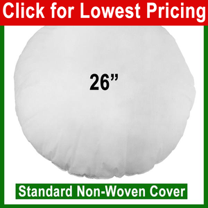 Round Pillow Form 26" Round (Polyester Fill) (Individually Bagged & Compressed)