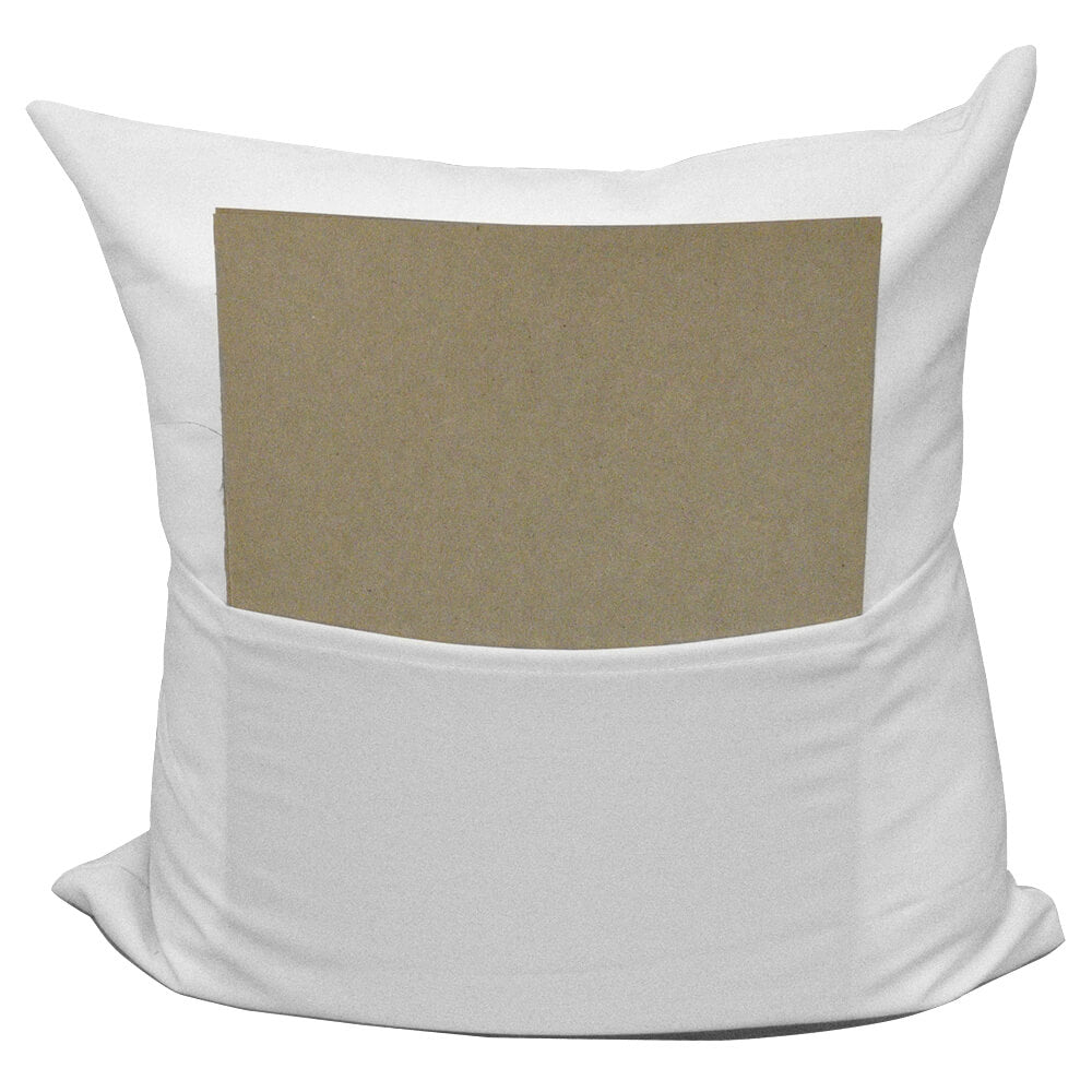 Blank Sublimation White Polyester Pocket Pillow Cover - 16” x 16” with 14