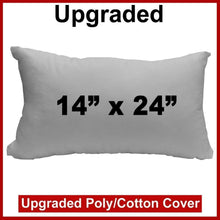 Load image into Gallery viewer, Pillow Form 14&quot; x 24&quot; (Polyester Fill) - Premium Fabric Cover