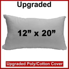 Load image into Gallery viewer, Pillow Form 12&quot; x 20&quot; (Polyester Fill) - Premium Fabric Cover